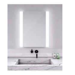 Guestroom mounted lighted mirror above vanity (36”-48”)