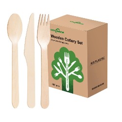 Disposable Wooden Cutlery Set - 500 Count