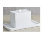 Ice Bucket, Liner & Tray Cortland White Bar  *SIGNATURE ITEM*