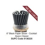 Straws 6" Paper Cocktail