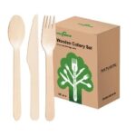 Disposable Wooden Cutlery Set - 500 Count