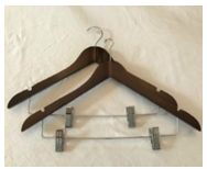 Hangers Beverly K-30-W Series with metal bar and clips