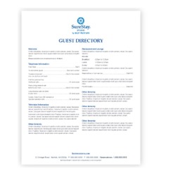 Guest Directory - Binder or Single Page *Branded*